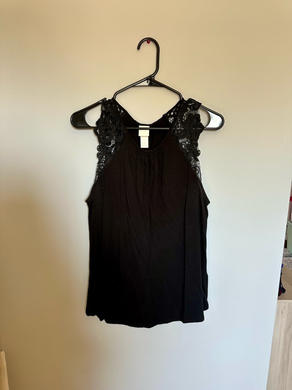 H&M Black Lace-Back Sleeveless Tank Top